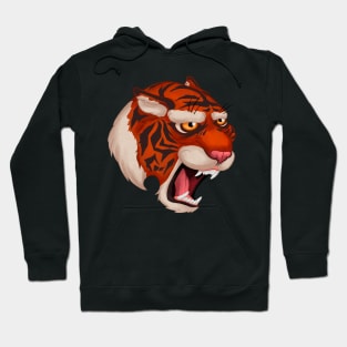 Edgy Tiger Face Hoodie